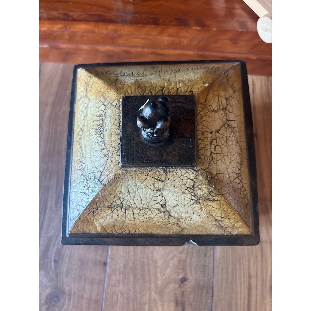 Vintage Bombay Company Crackle Finish Photo Keepsake Box